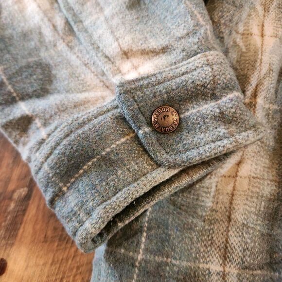 Vtg 70s? McGregor Green Plaid Wool Blend Quilt Lined Jacket Retro Coat Workwear - Picture 9 of 10